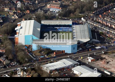 aerial view of Sheffield Wednesday's Hillsborough Stadium, Sheffield, South Yorkshire Stock Photo