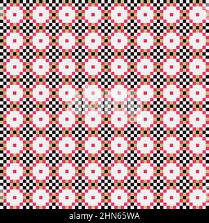 Abstract Cross-Pattern Dotted generative computational art illustration Stock Vector