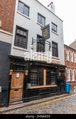 The 'Ye Olde Black Boy' public house, the oldest pub in Hull, Kingston upon Hull, (Hull), East Riding of Yorkshire, UK. Stock Photo