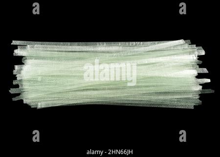 Green bean noodles isolated on black background. Raw funchose. Glass noodles isolated Stock Photo