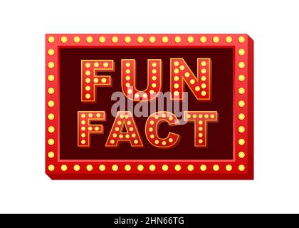 Retro light text Fun fact. Retro light bulb. Vector stock illustration Stock Vector
