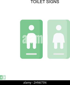 Toilet signs Simple vector icon. Illustration symbol design template for web mobile UI element. Stock Vector