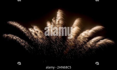 Fireworks isolated on dark background. Stock Photo