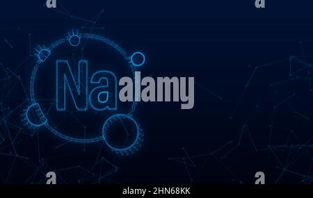 Na, Natrium blue shining pill capsule Plexus icon. Vector stock illustration. Stock Vector