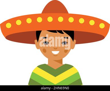 Set of mexican man dressed in national costumes. Stock Vector