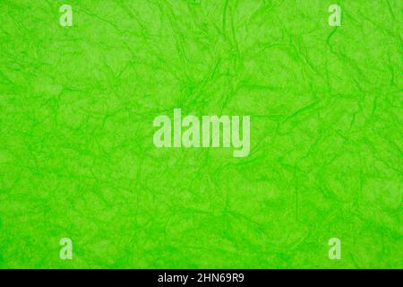 Green crumpled paper decorative background texture Stock Photo