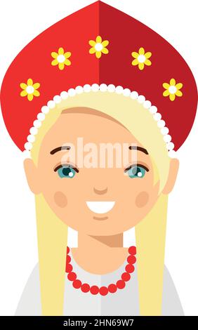 Set of russian woman dressed in national costumes. Stock Vector