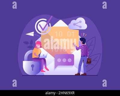 Email Security Mailing Protection Web Illustration Stock Vector