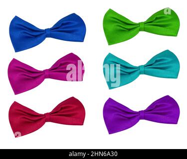 Bow tie multicolor elegant isolated on the white background Stock Photo