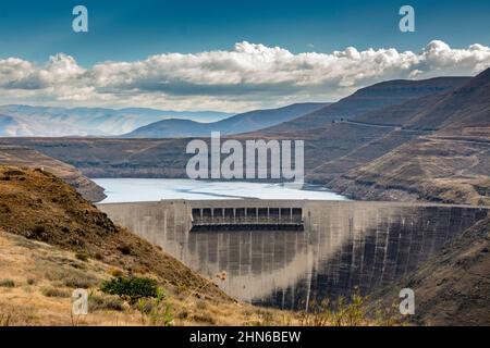 Travel to Lesotho. A view of the Katse Dam, a major hydroelectric power plant Stock Photo