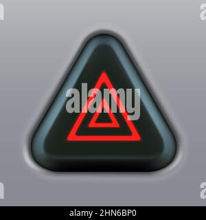 Car alarm button. Emergency alarm. 3D realistic illustration on a gray background. Vector. Stock Vector