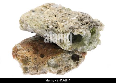 trinitite from Trinity Site, New Mexico isolated on white background Stock Photo