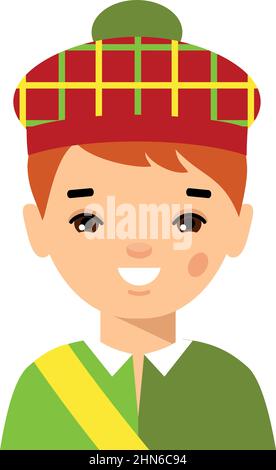 Set of scot man dressed in national costum.es Stock Vector