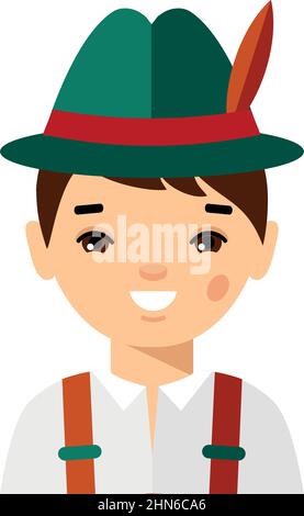 Set of german man dressed in national costumes. Stock Vector