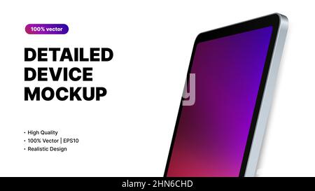 Detailed Device Mockup. Editable Gadget, Tablet, Smartphone Design. Minimalistic Advertisement Banner Template. Vector illustration Stock Vector