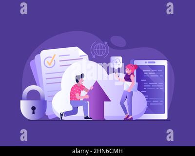 Cloud Computing Services and Online Data Storage Stock Vector