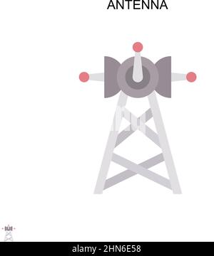 Antenna Simple vector icon. Illustration symbol design template for web mobile UI element. Stock Vector