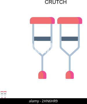 Crutch Simple vector icon. Illustration symbol design template for web mobile UI element. Stock Vector