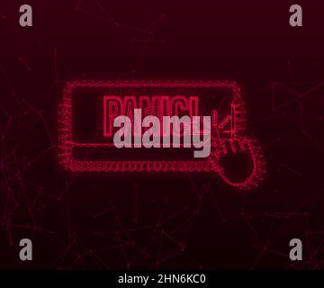 Panic push button, great design for any purposes. Plexus design. Vector illustration Stock Vector
