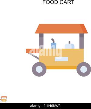 Food cart Simple vector icon. Illustration symbol design template for web mobile UI element. Stock Vector