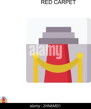 Red carpet Simple vector icon. Illustration symbol design template for web mobile UI element. Stock Vector