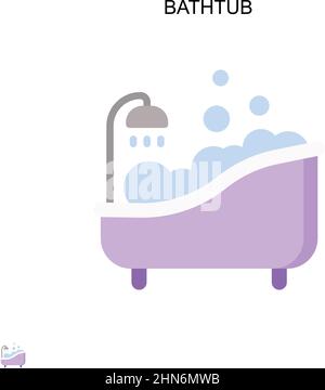 Bathtub Simple vector icon. Illustration symbol design template for web mobile UI element. Stock Vector