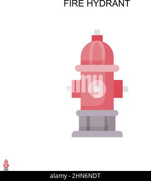 Fire hydrant Simple vector icon. Illustration symbol design template for web mobile UI element. Stock Vector