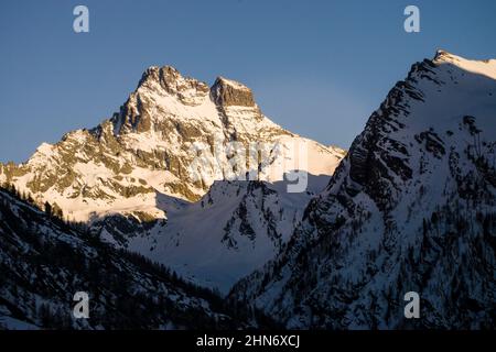 monte Viso, 3841 mts, Valle del Guil,Alpes,parque natural Queyras,Francia-Italia, Europa Stock Photo