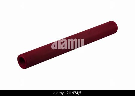 Tulle roll. Greek Tulle 5 meter roll isolated on white background. Flower packaging materials. Stock Photo