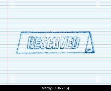 Reserved, great design for any purposes. Vector sketch illustration. Sale vector illustration Stock Vector