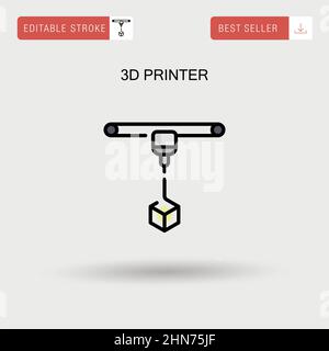 3d printer Simple vector icon. Stock Vector