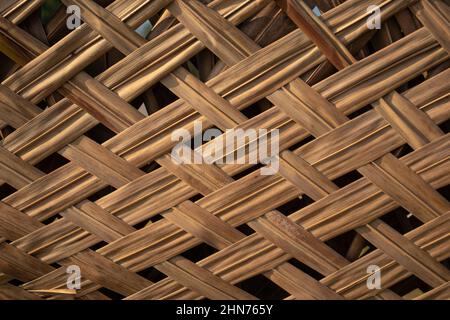 Weaved coconut leaf dry texture pattern Stock Photo