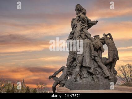 Monument to the murdered ones in Babyn Yar, Kyiv, Ukraine. It is a site of series massacres carried out by the Nazis during the Second World War. Monu Stock Photo