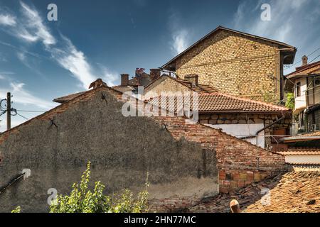 Vew over Veliko Tarnovo Old Town cityscape in Bulgaria. Stock Photo