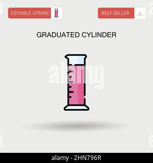 Graduated cylinder Simple vector icon. Stock Vector