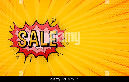 Comic speech bubbles with text Sale. Symbol, sticker tag, special offer label, advertising badge. Vector stock illustration Stock Vector
