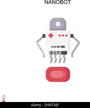 Nanobot Simple vector icon. Illustration symbol design template for web mobile UI element. Stock Vector