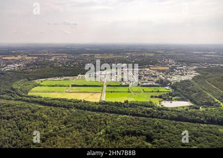 Luftbild, Gelände Bayer AG Chemiewerk in Bergkamen, Ruhrgebiet, Nordrhein-Westfalen, Deutschland Stock Photo