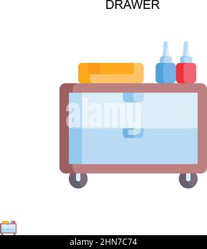 Drawer Simple vector icon. Illustration symbol design template for web mobile UI element. Stock Vector