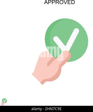 Approved Simple vector icon. Illustration symbol design template for web mobile UI element. Stock Vector