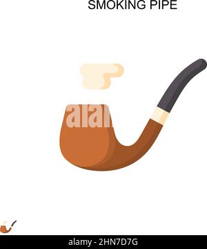 Smoking pipe Simple vector icon. Illustration symbol design template for web mobile UI element. Stock Vector