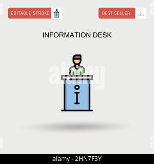 Information desk Simple vector icon. Stock Vector