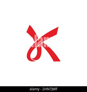 letter jk 3d ribbon flat geometric logo vector Stock Vector