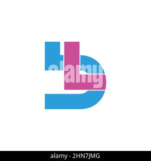 letter bl simple linked geometric colors logo vector Stock Vector