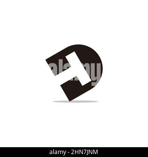letter dt simple geometric flat logo vector Stock Vector