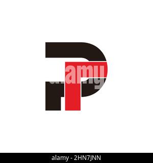 letter pr simple colorful geometric line logo vector Stock Vector