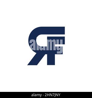 letter rf linked geometric flat design logo vector Stock Vector