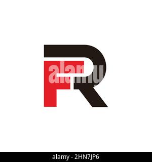 letter fr simple geometric colorful logo vector Stock Vector