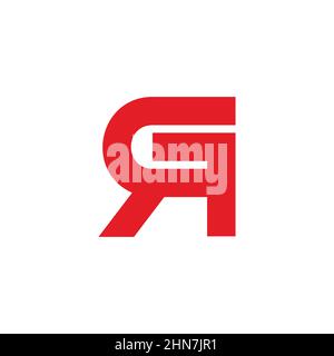 letter gr simple linked geometric logo vector Stock Vector