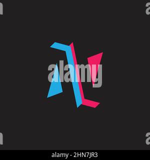letter av neon shine design geometric logo vector Stock Vector